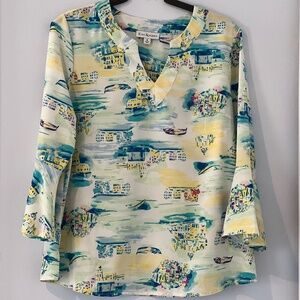 KIM ROGERS FLOWY SATIN TOP